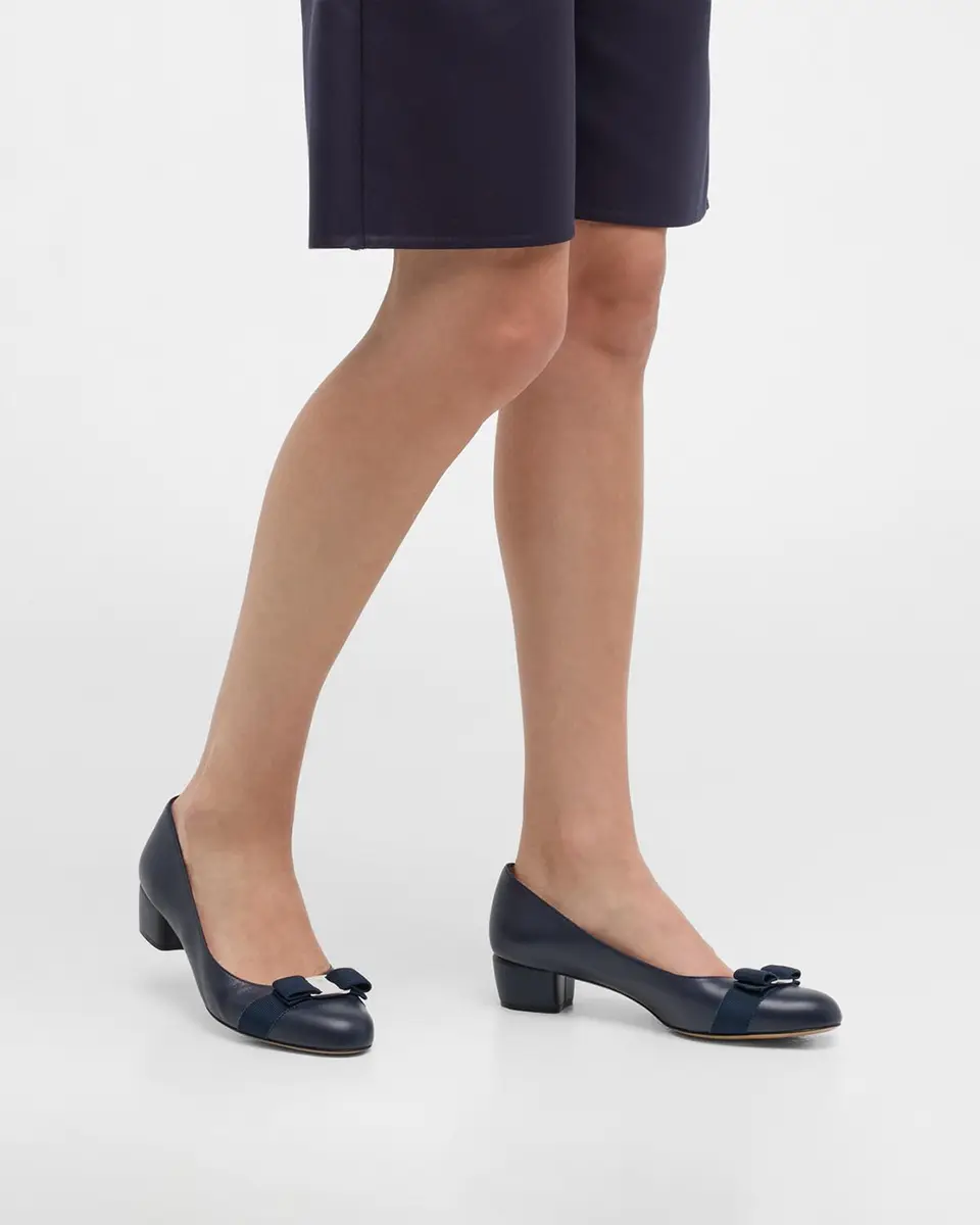 Ferragamo Vara Leather Bow Low Pumps | Thumbnail 2 Ferragamo Vara Leather Bow Low Pumps | Thumbnail 2