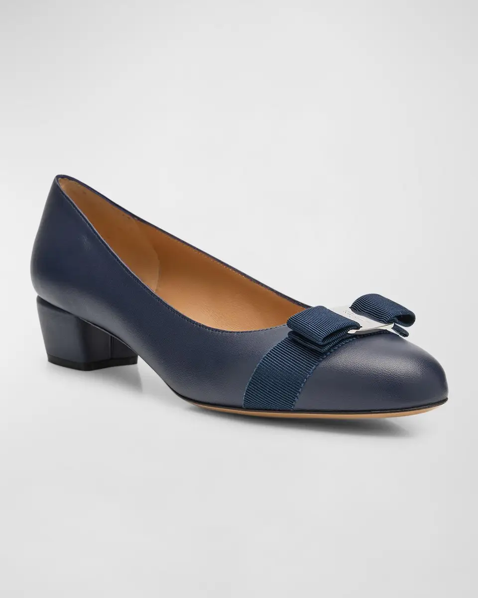 Ferragamo Vara Leather Bow Low Pumps | Thumbnail 3 Ferragamo Vara Leather Bow Low Pumps | Thumbnail 3