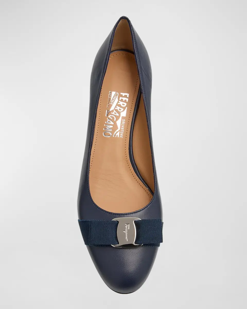 Ferragamo Vara Leather Bow Low Pumps | Thumbnail 5 Ferragamo Vara Leather Bow Low Pumps | Thumbnail 5