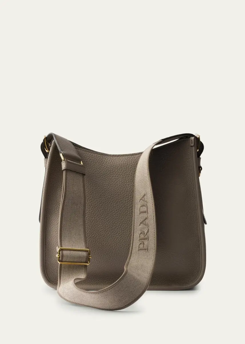 Prada Medium Daino Soft Leather Hobo Crossbody Bag | Thumbnail 3 Prada Medium Daino Soft Leather Hobo Crossbody Bag | Thumbnail 3