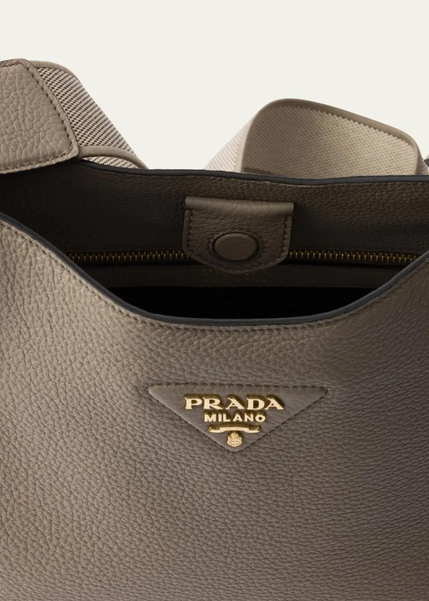 Prada Medium Daino Soft Leather Hobo Crossbody Bag | Thumbnail 4 Prada Medium Daino Soft Leather Hobo Crossbody Bag | Thumbnail 4