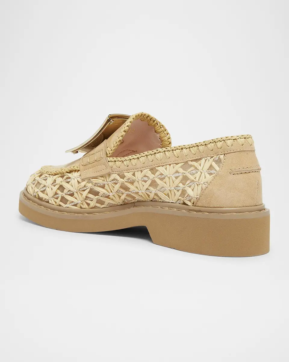 Roger Vivier Viv Rangers Braided Raffia Loafers | Thumbnail 2 Roger Vivier Viv Rangers Braided Raffia Loafers | Thumbnail 2