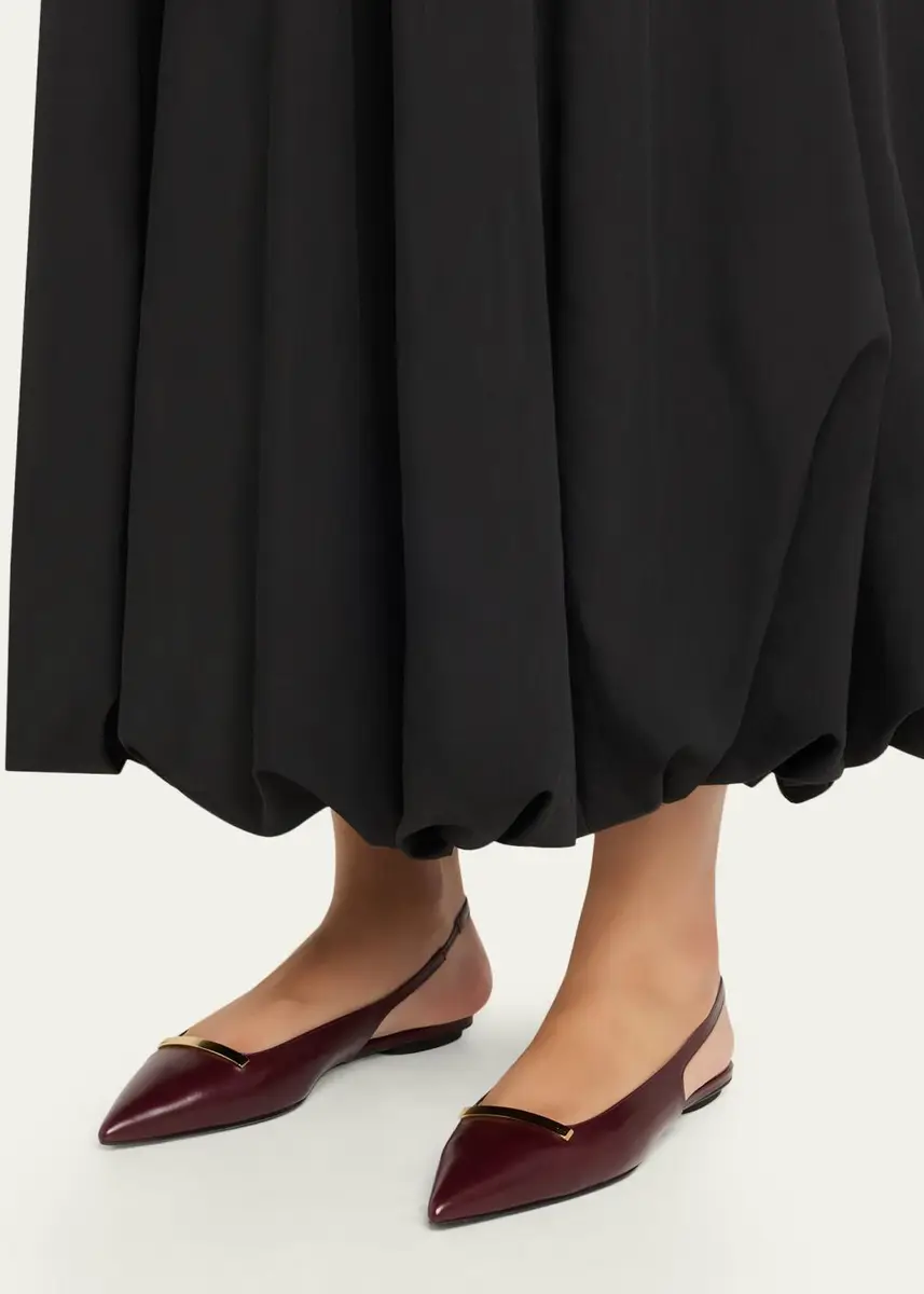 Tod's Gold-Tone Bar Leather Slingback Flats | Thumbnail 2 Tod's Gold-Tone Bar Leather Slingback Flats | Thumbnail 2