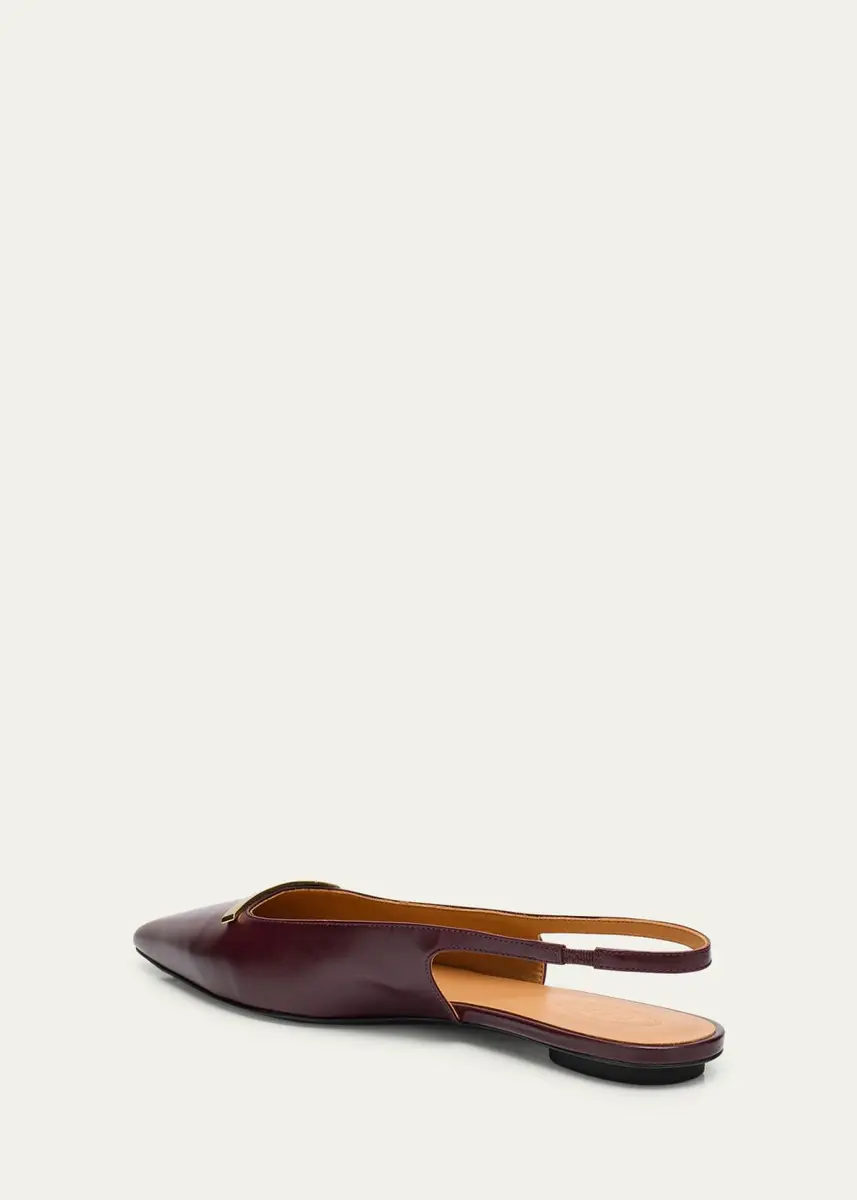 Tod's Gold-Tone Bar Leather Slingback Flats | Thumbnail 4 Tod's Gold-Tone Bar Leather Slingback Flats | Thumbnail 4