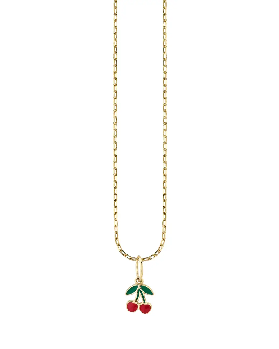 Sydney Evan 14K Yellow Gold Cherry Charm Pendant Necklace | Thumbnail 2 Sydney Evan 14K Yellow Gold Cherry Charm Pendant Necklace | Thumbnail 2