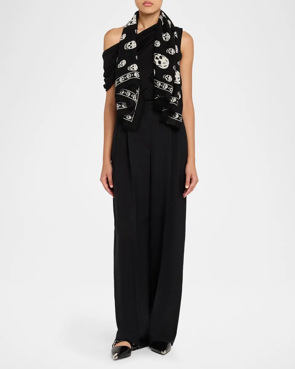 Alexander McQueen Classic Skull Wool Scarf | Thumbnail 2 Alexander McQueen Classic Skull Wool Scarf | Thumbnail 2