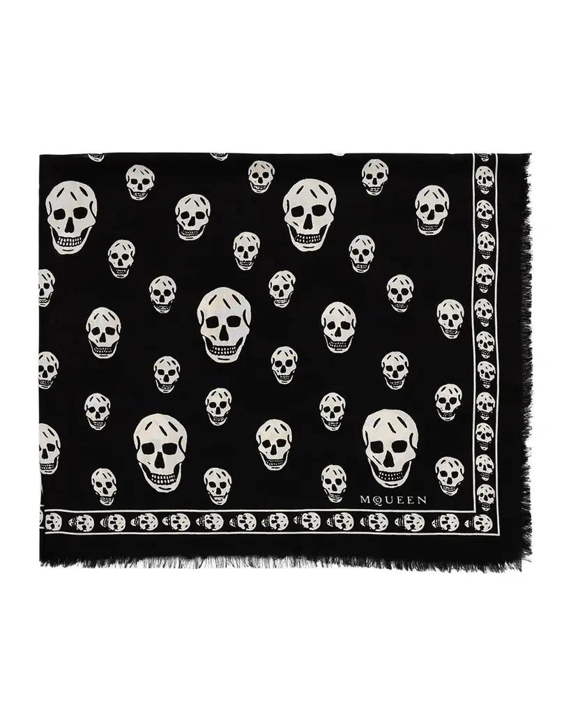 Alexander McQueen Classic Skull Wool Scarf