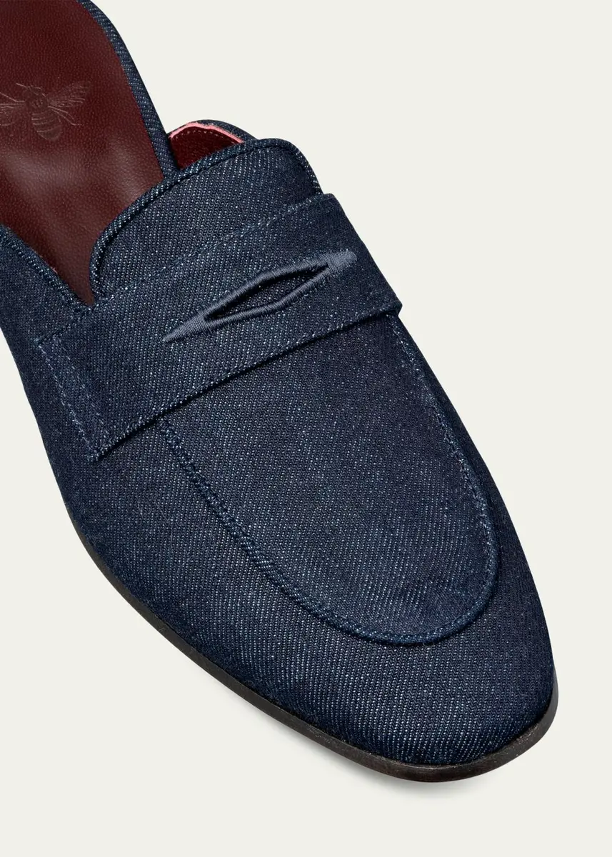 Bougeotte Denim Loafer Mules | Thumbnail 3