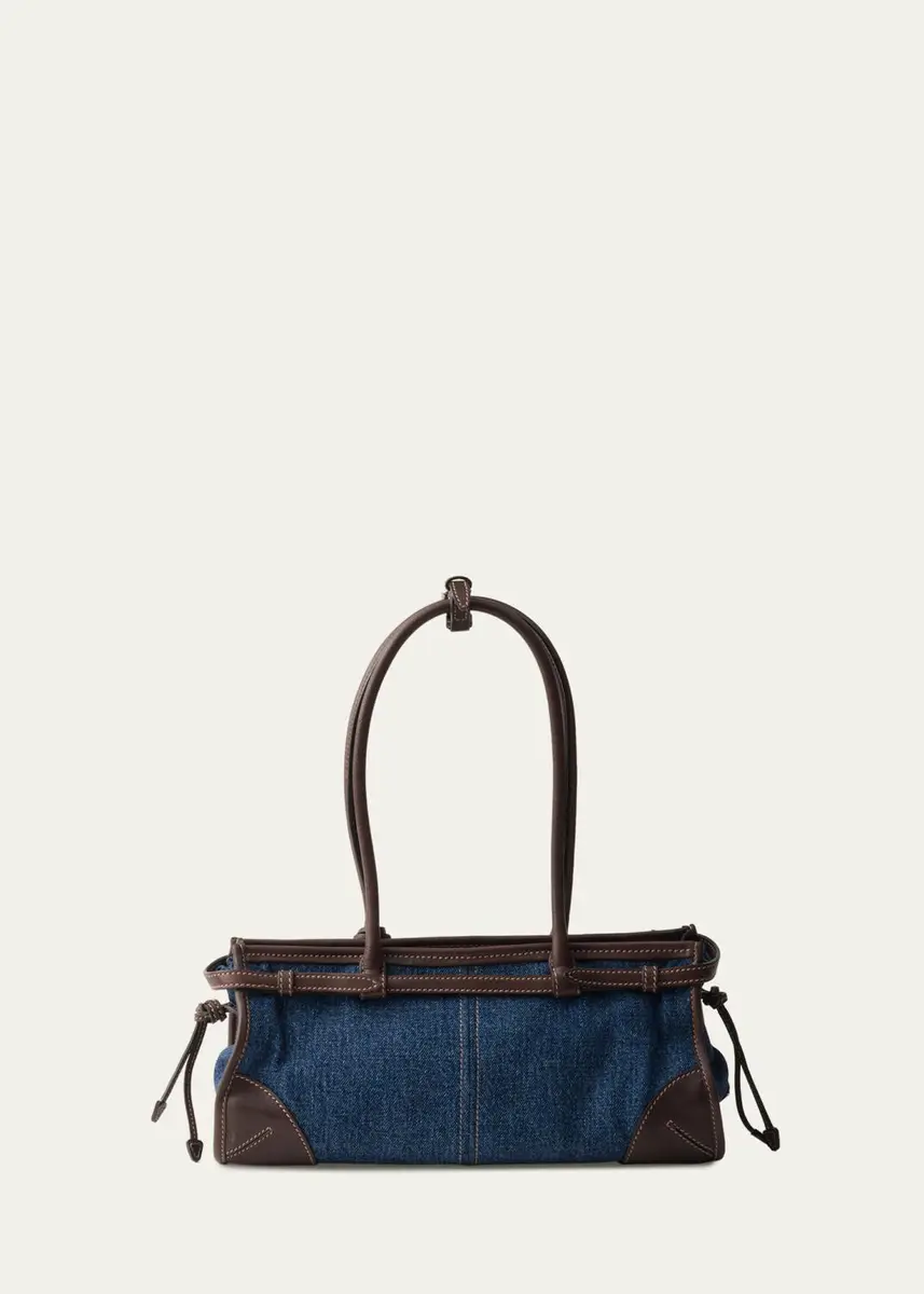 Prada Bonnie Medium Denim and Leather Shoulder Bag | Thumbnail 2