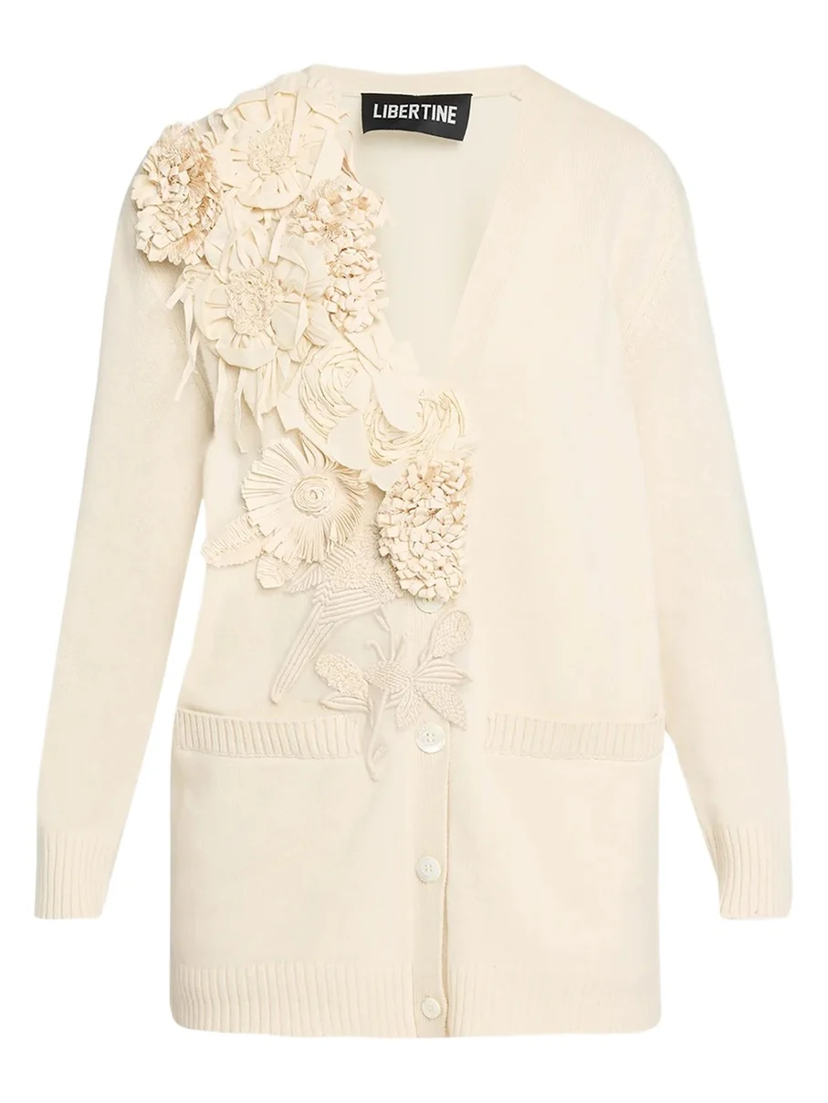 Fabric Flowers Oversized Cardigan Fabric Flowers Oversized Cardigan