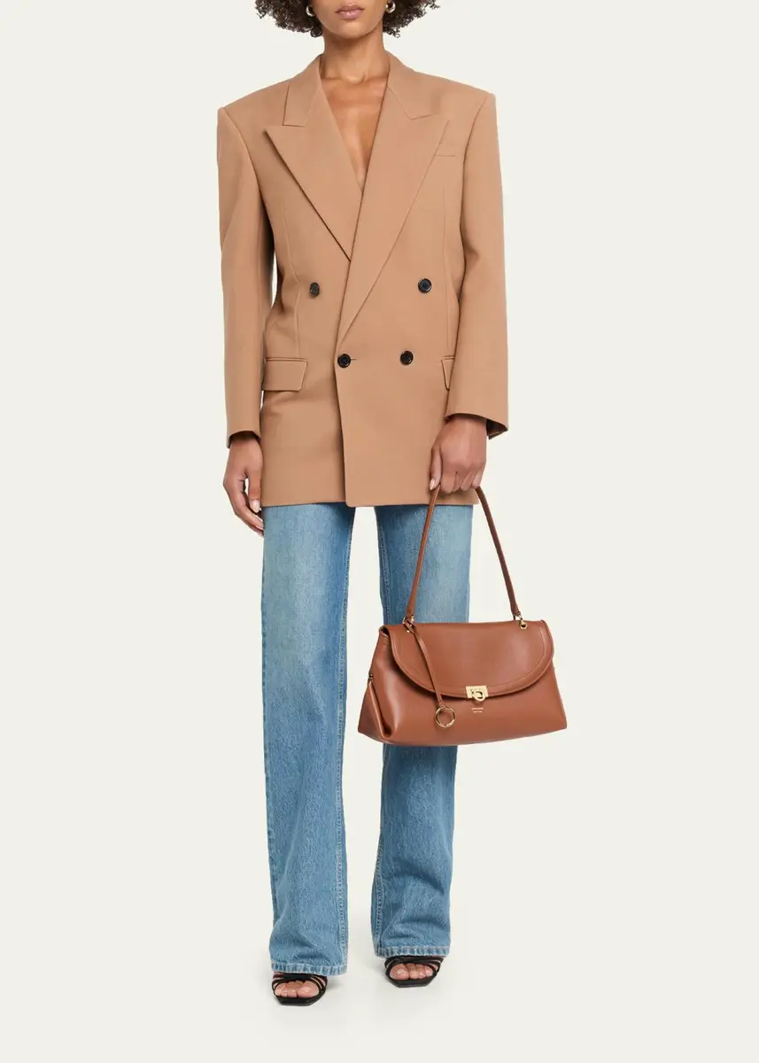 Ferragamo Medium Leather Shoulder Bag | Thumbnail 5 Ferragamo Medium Leather Shoulder Bag | Thumbnail 5