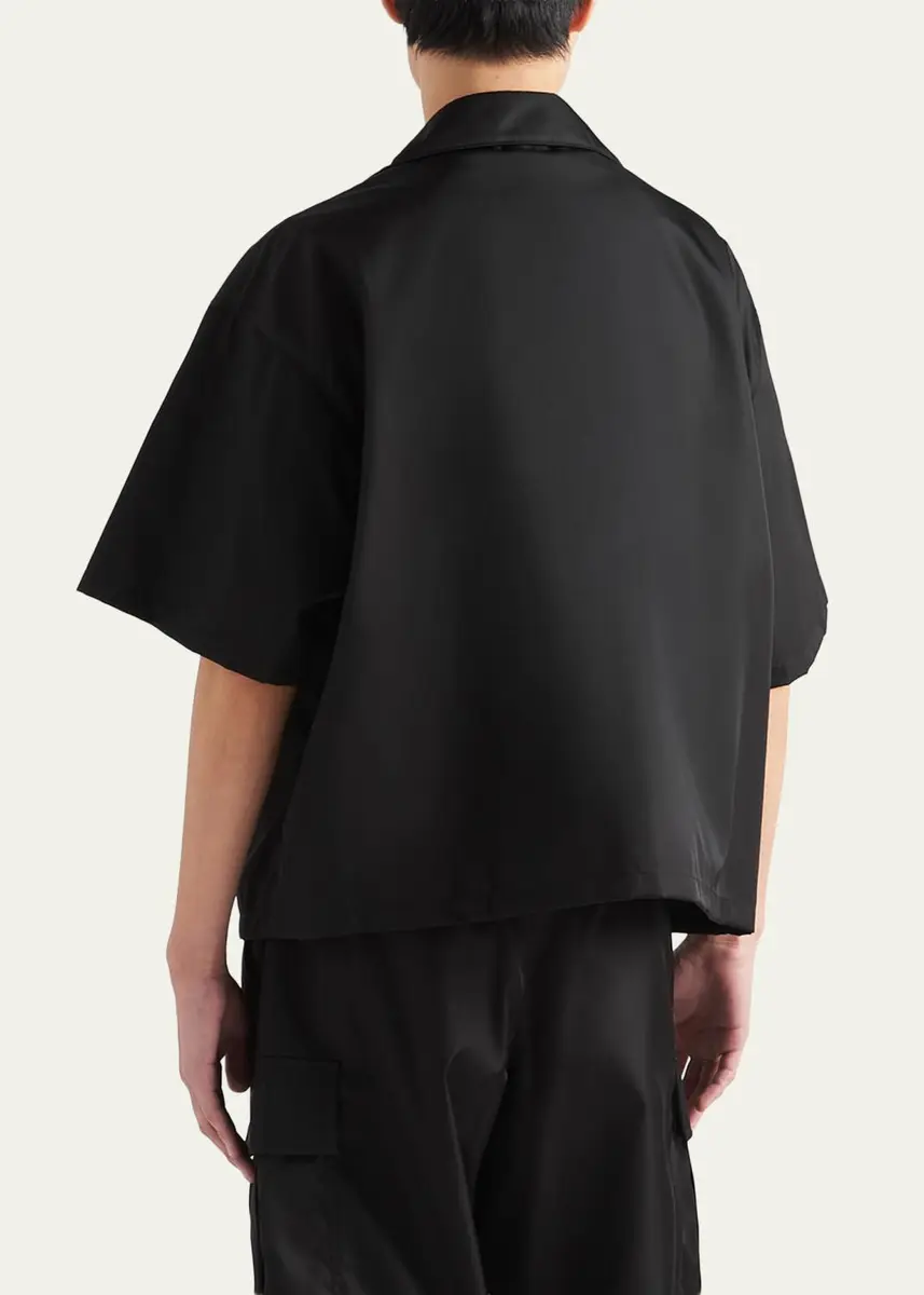 Prada Men's Re-Nylon Bowling Shirt | Thumbnail 3