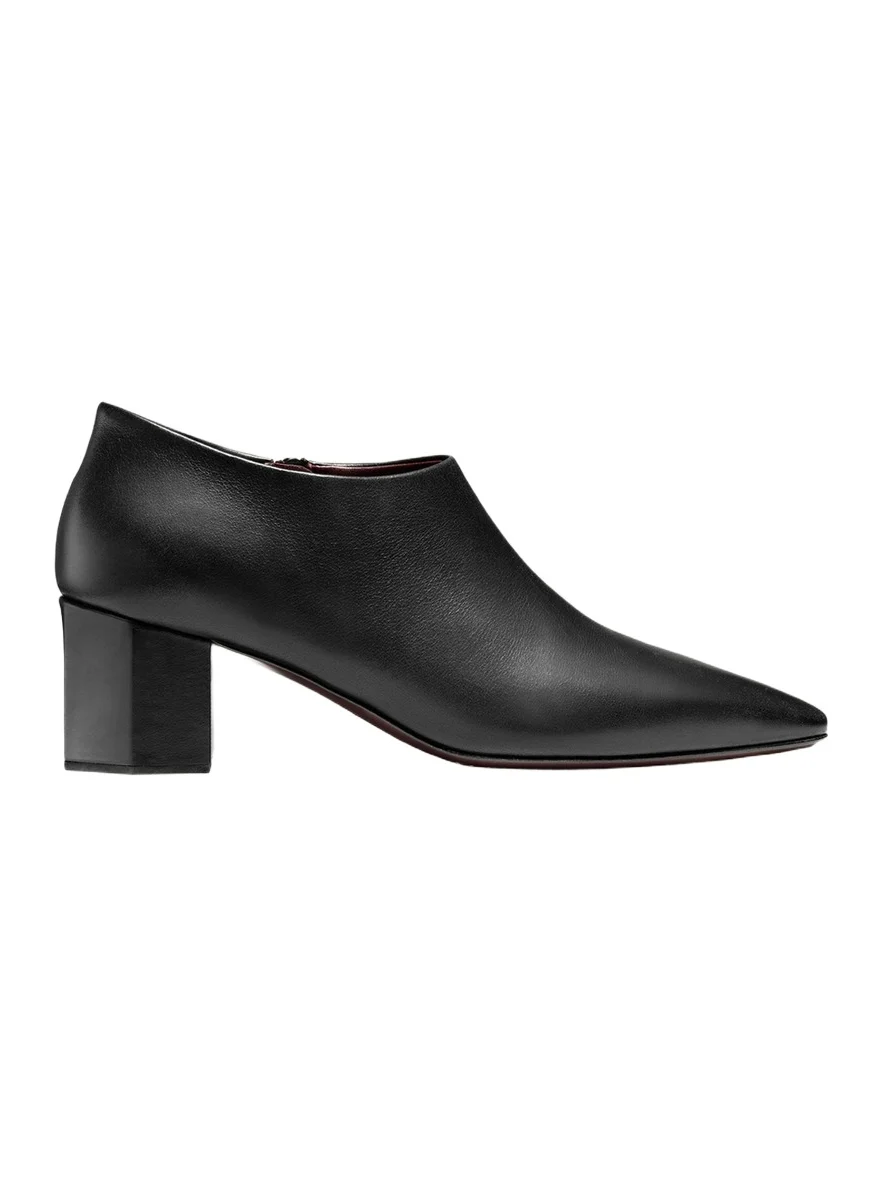 Bougeotte Leather Low Heeled Hexagon Booties