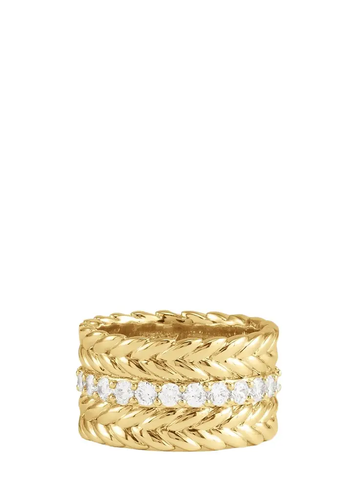 Anabel Aram Jewelry Cheval Chain Stack Ring