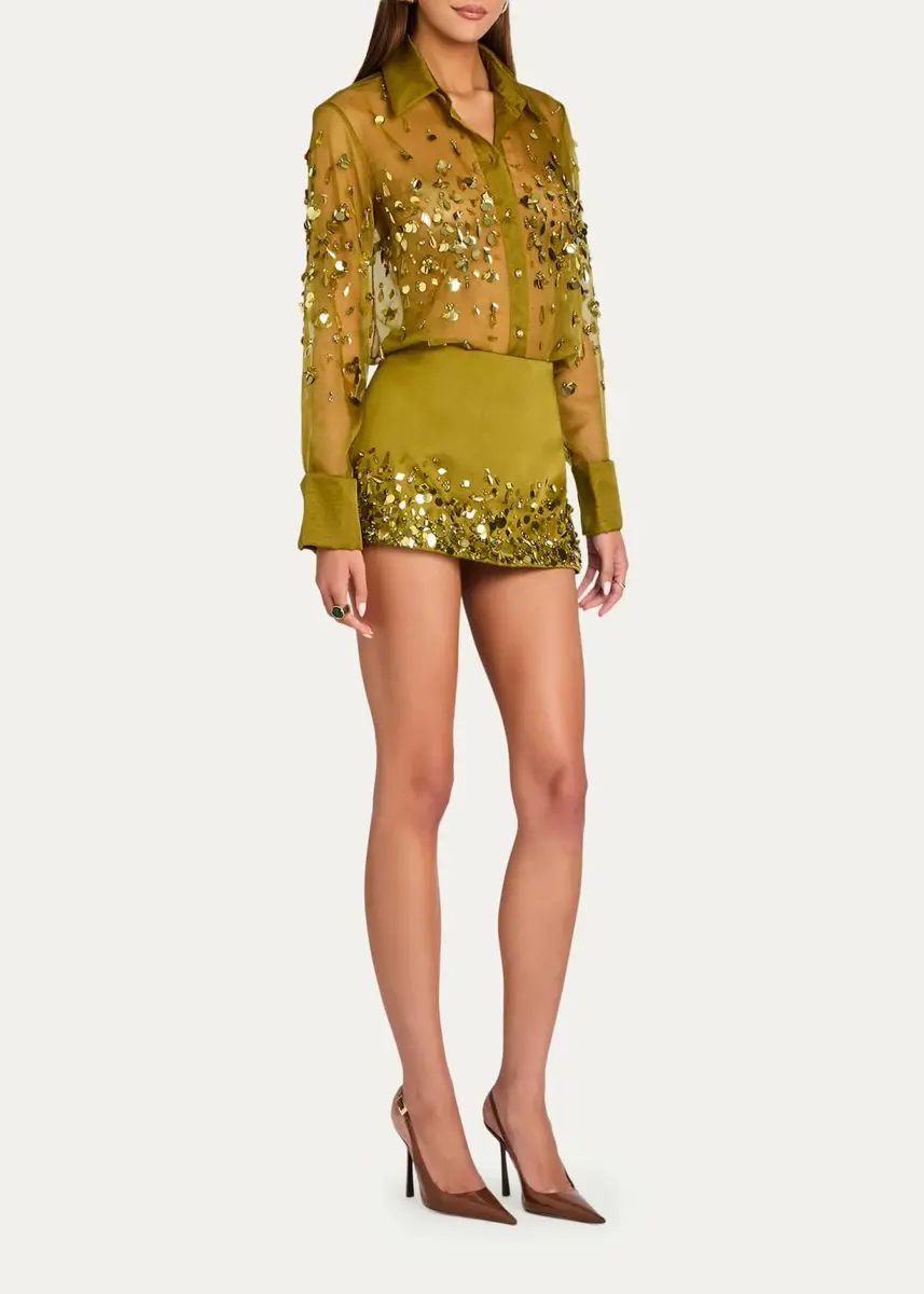 Retrofête Quilly Embellished Mini Skirt | Thumbnail 2 Retrofête Quilly Embellished Mini Skirt | Thumbnail 2