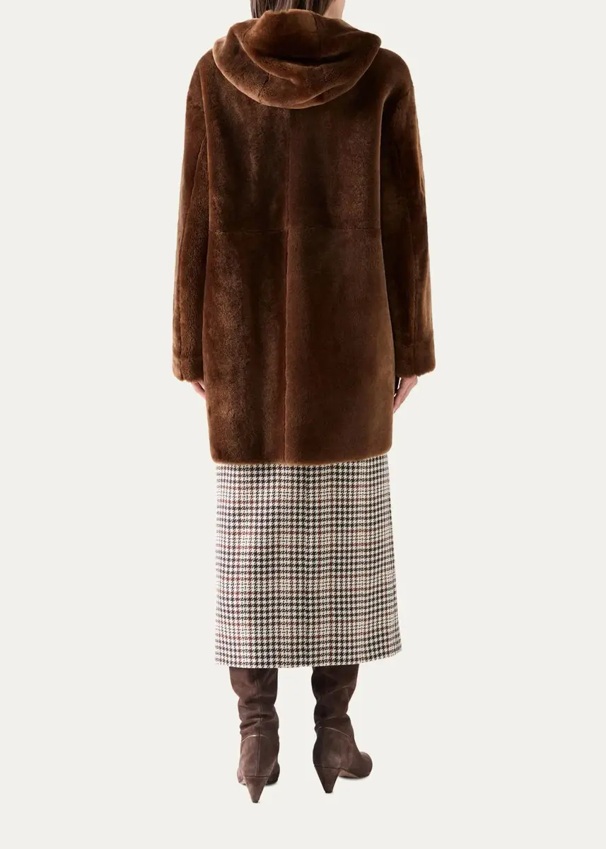 Akris punto Hooded Shearling Oversized Coat | Thumbnail 3 Akris punto Hooded Shearling Oversized Coat | Thumbnail 3