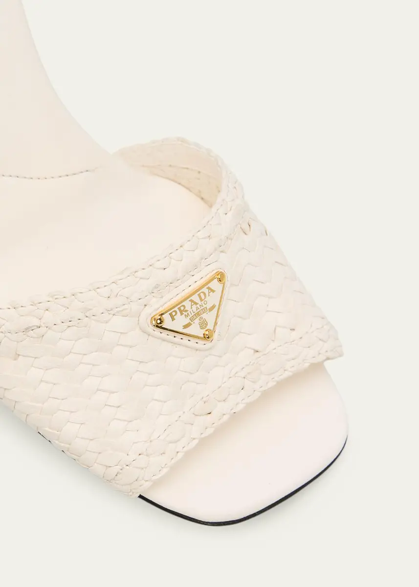 Prada 65mm Madras Woven Metallic Leather Ankle-Strap Sandals | Thumbnail 9 Prada 65mm Madras Woven Metallic Leather Ankle-Strap Sandals | Thumbnail 9