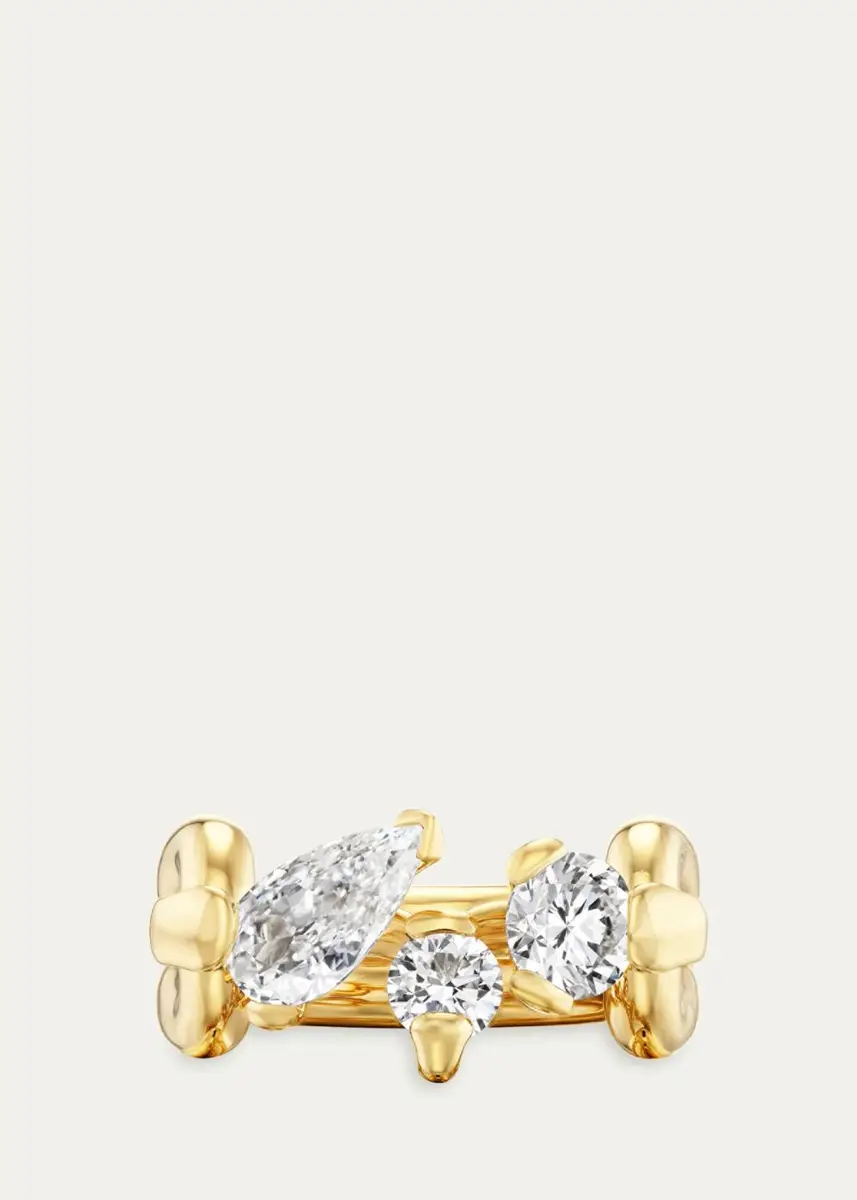 Uniform Object 18K Gold & 2.65 TCW Diamond Triptych Mantle Ring | Thumbnail 3 Uniform Object 18K Gold & 2.65 TCW Diamond Triptych Mantle Ring | Thumbnail 3