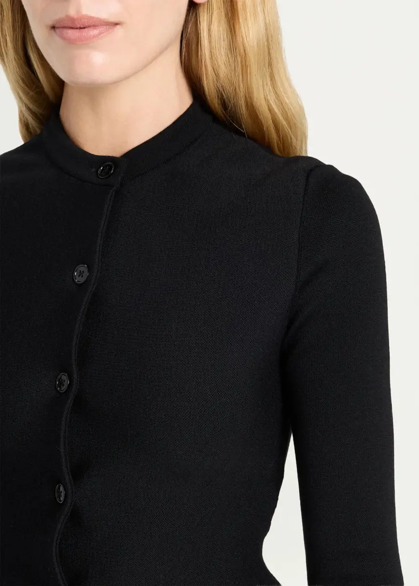 Alexander McQueen Lace-Trim Peplum Wool Crewneck Cardigan | Thumbnail 5 Alexander McQueen Lace-Trim Peplum Wool Crewneck Cardigan | Thumbnail 5