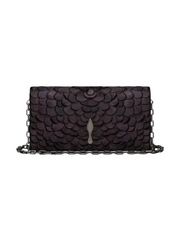 Christian Louboutin Bettina Feather Clutch Bag in Silk Satin