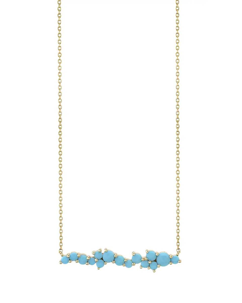 Sydney Evan 14K Yellow Gold & Turquoise Bar Necklace | Thumbnail 2 Sydney Evan 14K Yellow Gold & Turquoise Bar Necklace | Thumbnail 2