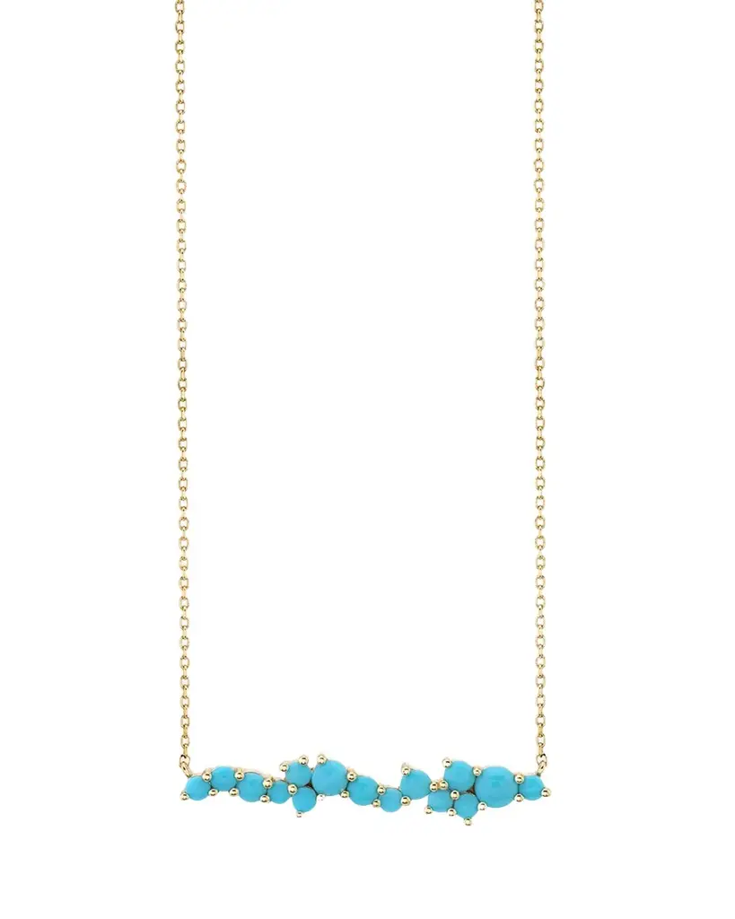 Sydney Evan 14K Yellow Gold & Turquoise Bar Necklace | Image 1 Sydney Evan 14K Yellow Gold & Turquoise Bar Necklace | Image 1
