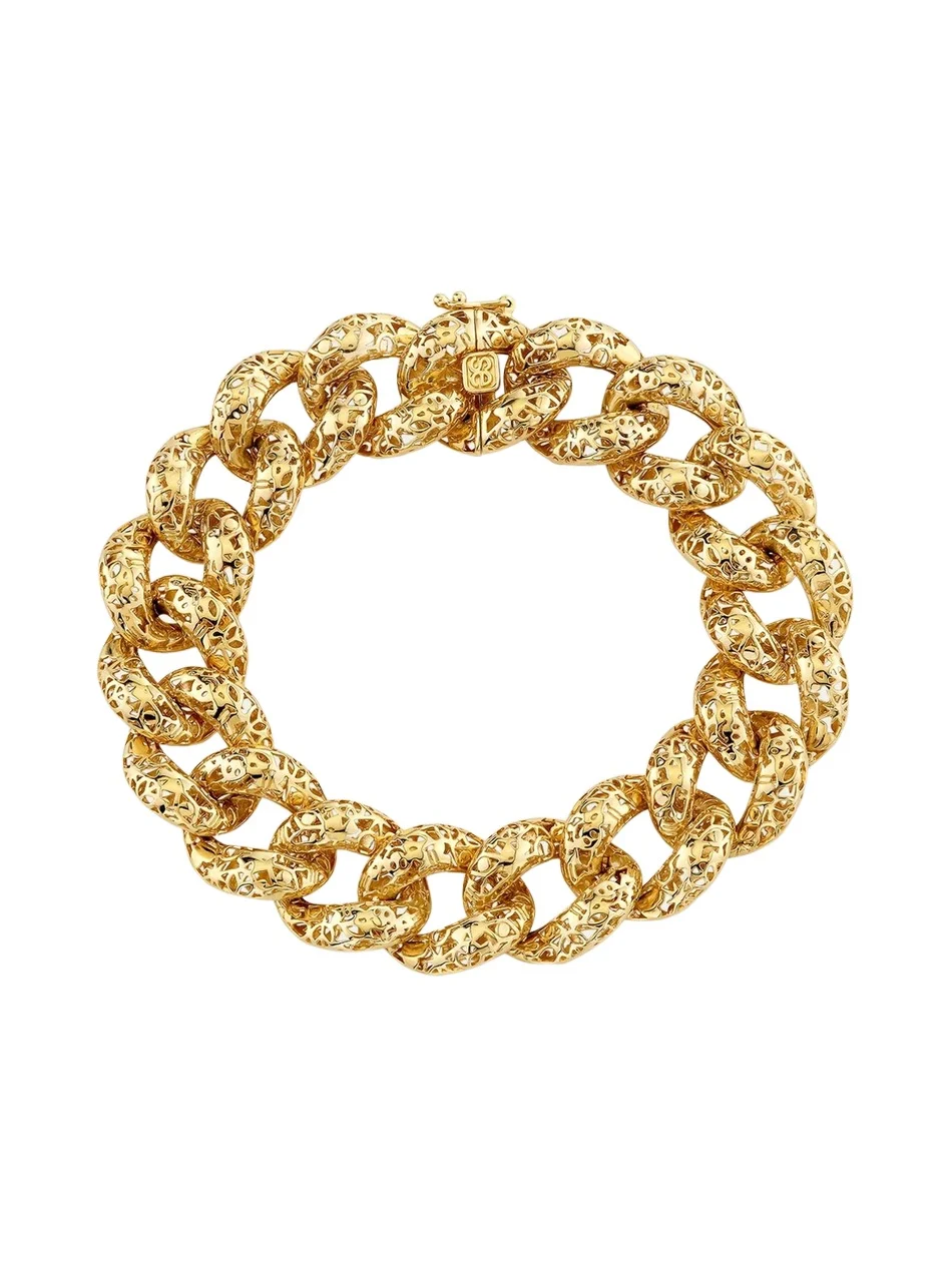 14K Gold Icon Wallpaper Link Bracelet