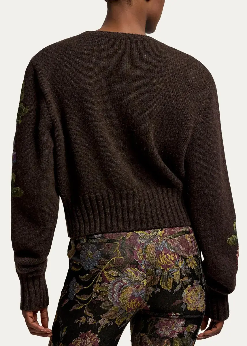 Ralph Lauren Collection Floral Cashmere Crewneck Sweater | Thumbnail 3 Ralph Lauren Collection Floral Cashmere Crewneck Sweater | Thumbnail 3
