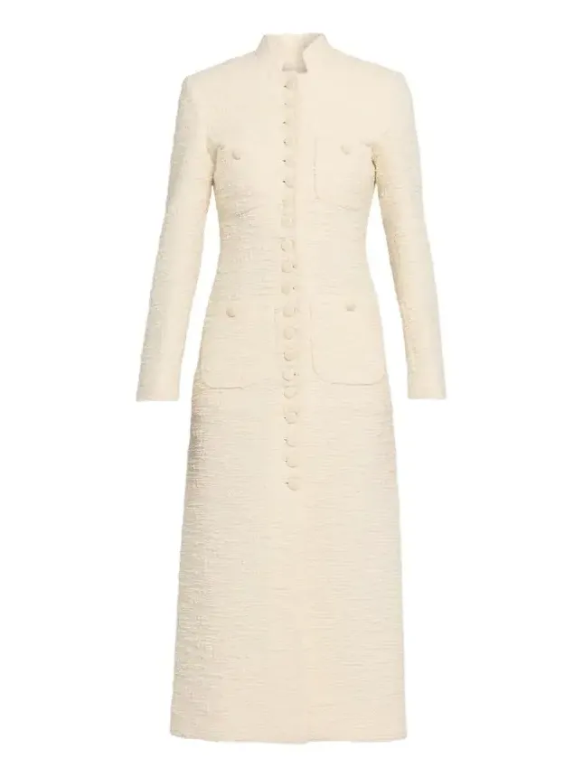Boucle Single-Breasted Imperial Coat Boucle Single-Breasted Imperial Coat