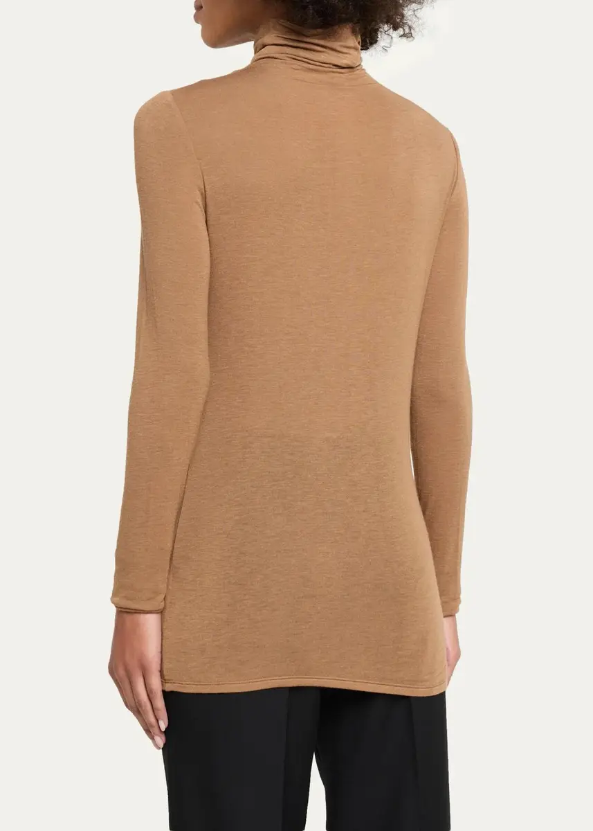 Lafayette 148 New York Elongated Viscose-Cashmere Jersey Turtleneck | Thumbnail 3 Lafayette 148 New York Elongated Viscose-Cashmere Jersey Turtleneck | Thumbnail 3
