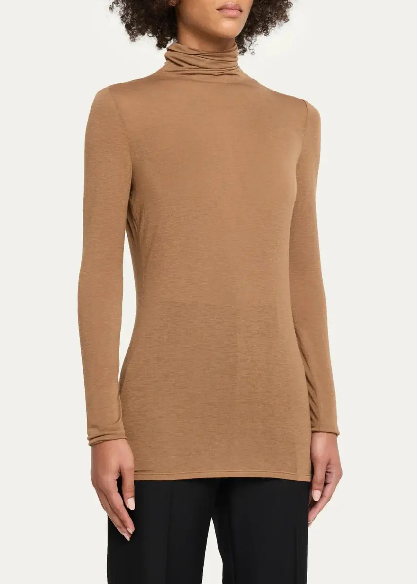 Lafayette 148 New York Elongated Viscose-Cashmere Jersey Turtleneck | Thumbnail 4 Lafayette 148 New York Elongated Viscose-Cashmere Jersey Turtleneck | Thumbnail 4