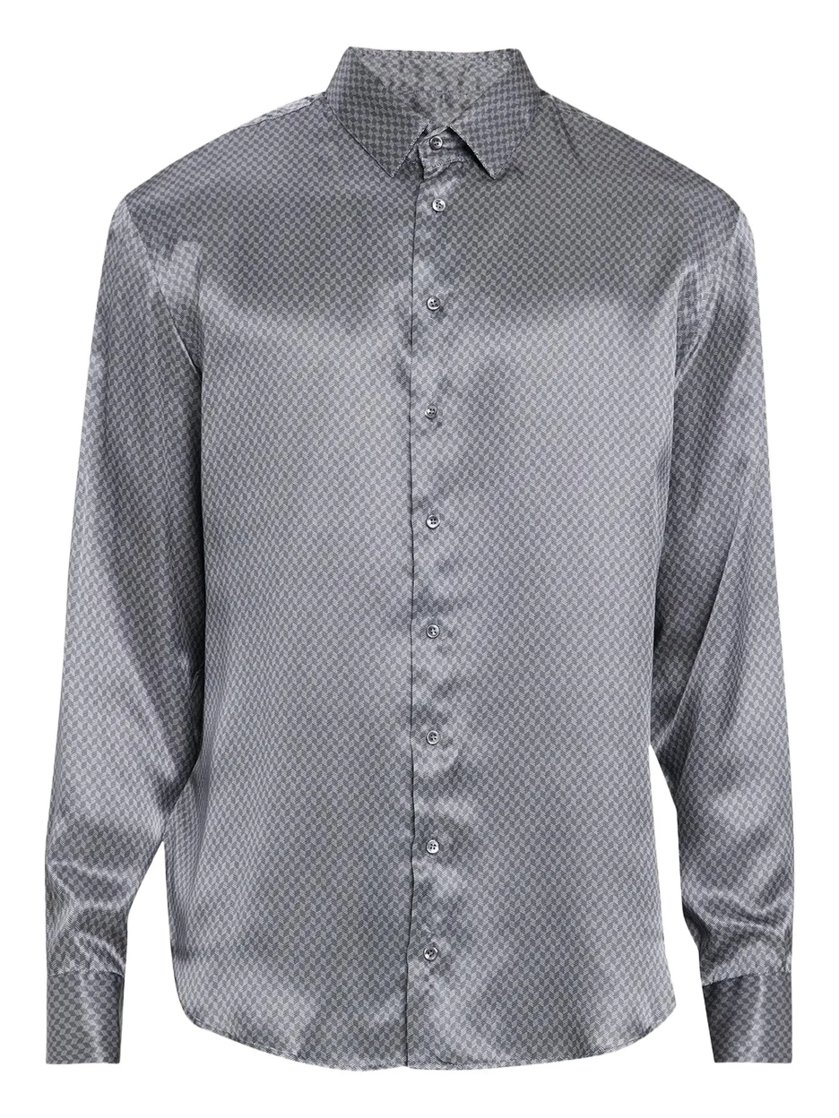 Giorgio Armani Men's Silk Chevron Button-Front Shirt