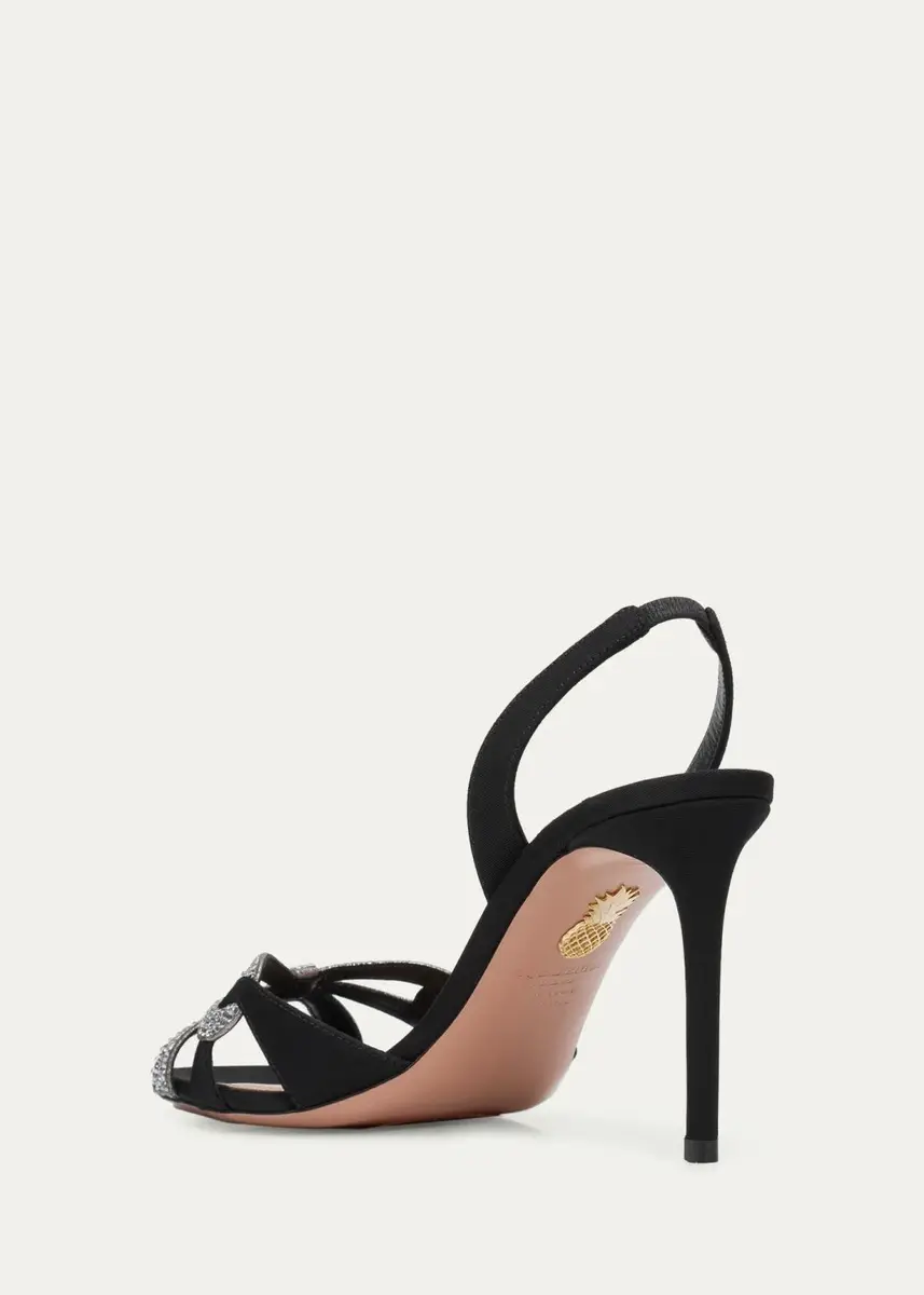 Aquazzura 85mm Crystal Ribbon Kiss Slingback Sandals | Thumbnail 4 Aquazzura 85mm Crystal Ribbon Kiss Slingback Sandals | Thumbnail 4