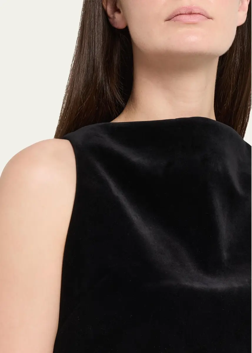 Brandon Maxwell Sable High-Neck Velvety Mini Dress | Thumbnail 5 Brandon Maxwell Sable High-Neck Velvety Mini Dress | Thumbnail 5