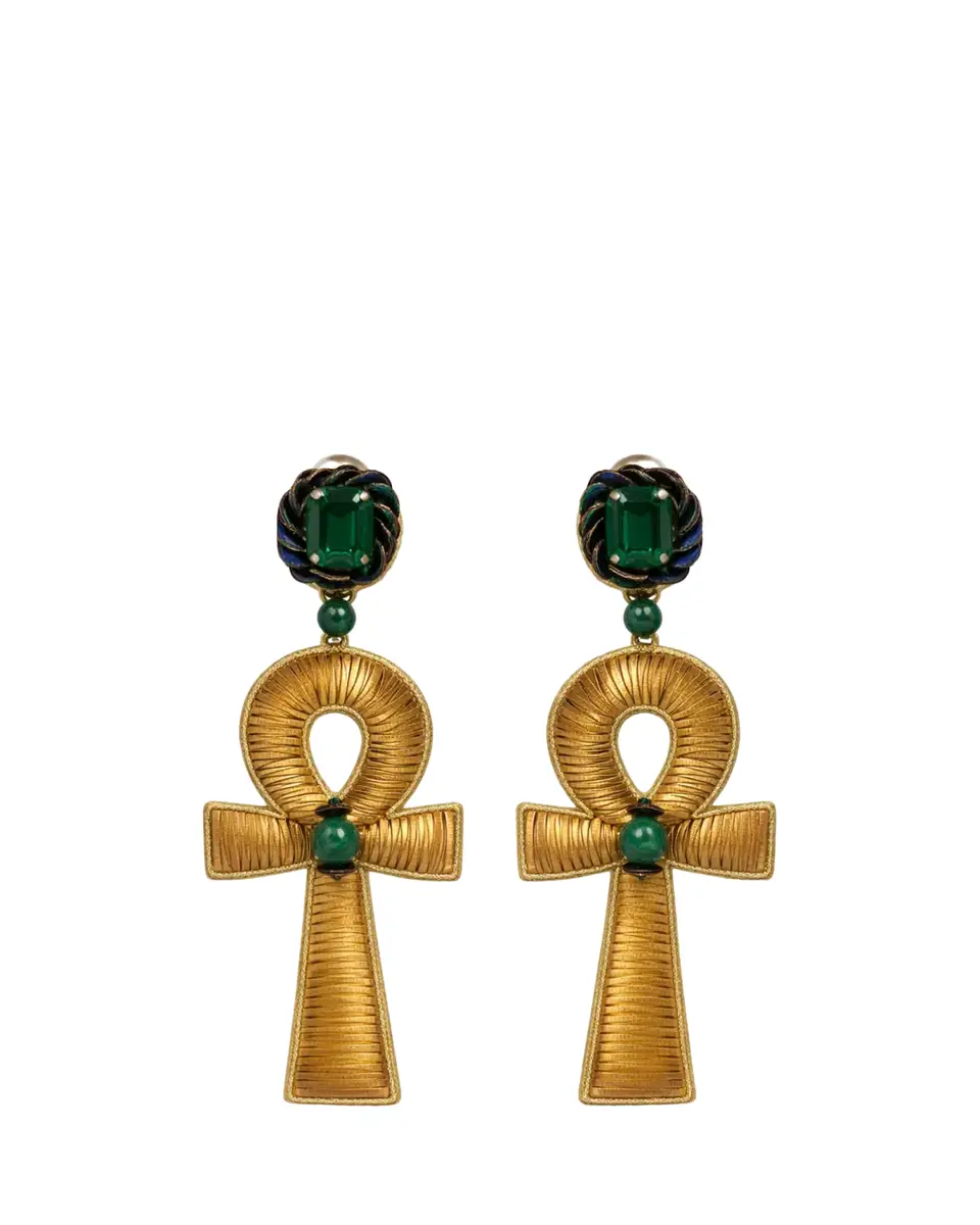 RANJANA KHAN Ankh Clip-On Statement Earrings | Thumbnail 2 RANJANA KHAN Ankh Clip-On Statement Earrings | Thumbnail 2