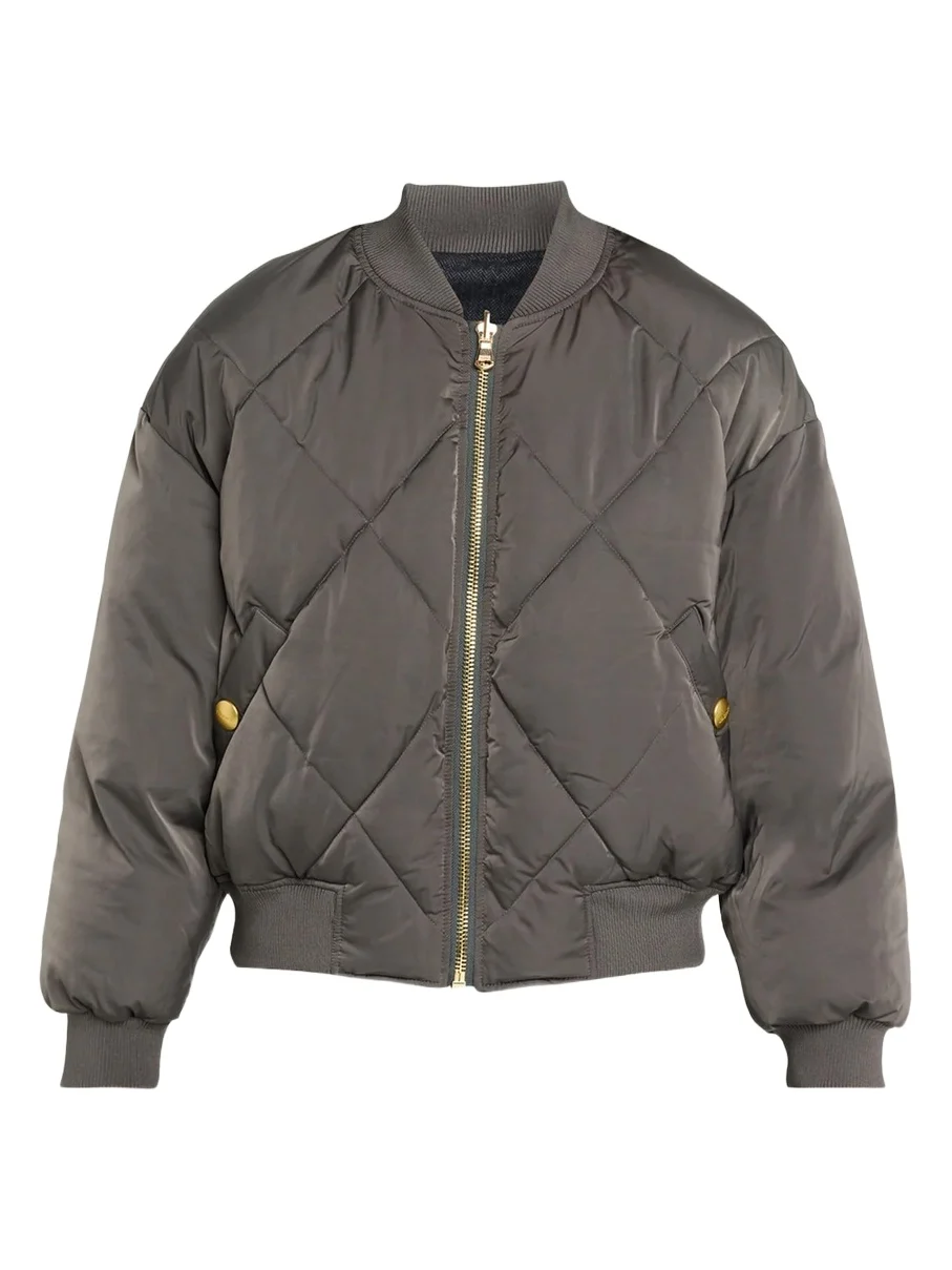 L'Agence Violeta Reversible Quilted Puffer Bomber Jacket