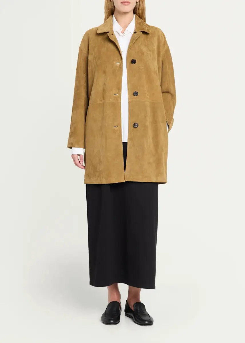 The Row Damir Suede Single-Breasted Car Coat | Thumbnail 2 The Row Damir Suede Single-Breasted Car Coat | Thumbnail 2