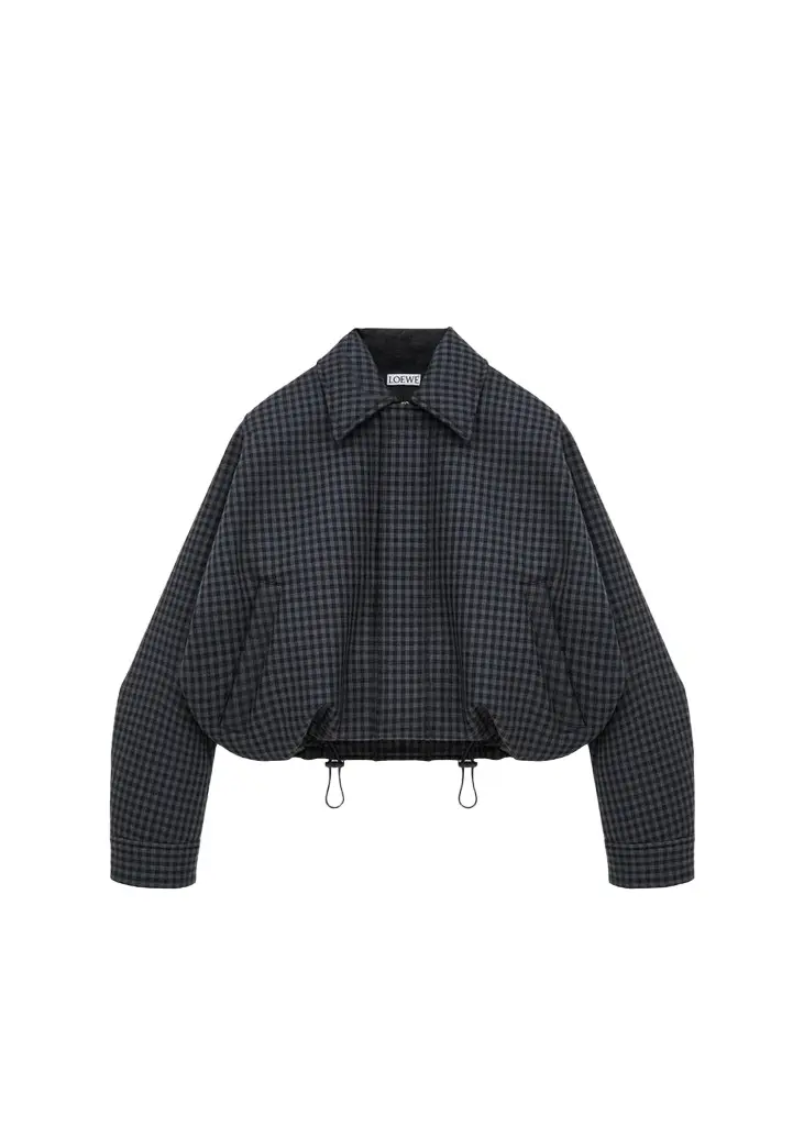 Loewe Check Wool-Blend Drawstring Balloon Jacket | Image 1 Loewe Check Wool-Blend Drawstring Balloon Jacket | Image 1