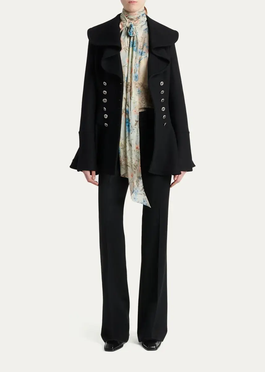 Alexander McQueen Floral Tieneck Silk Blouse | Thumbnail 2 Alexander McQueen Floral Tieneck Silk Blouse | Thumbnail 2