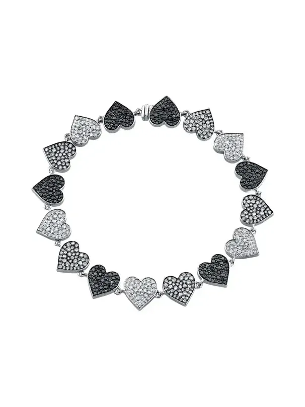 14K White Gold & 3.20 TCW Diamond Heart Bracelet