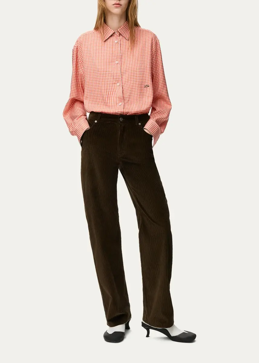 Loewe Mid-Rise Corduroy Straight-Leg Trousers | Thumbnail 2 Loewe Mid-Rise Corduroy Straight-Leg Trousers | Thumbnail 2