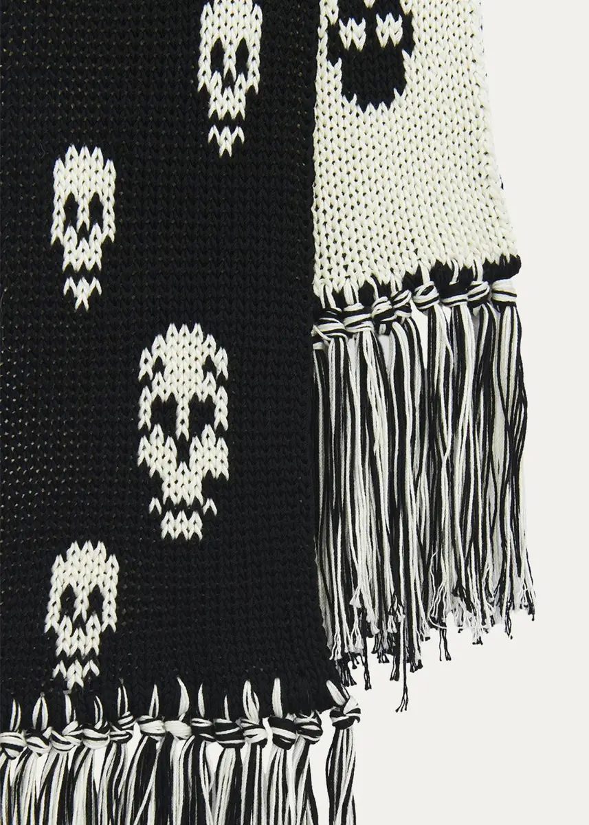 Alexander McQueen Skull Knit Cotton Tricot Scarf | Thumbnail 3