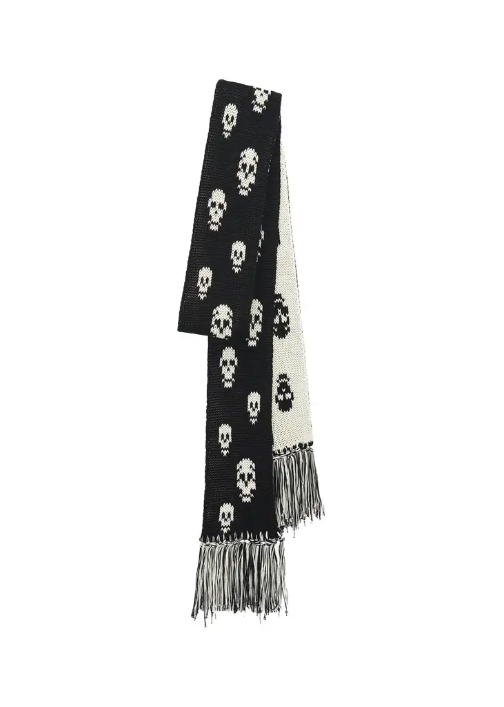 Alexander McQueen Skull Knit Cotton Tricot Scarf