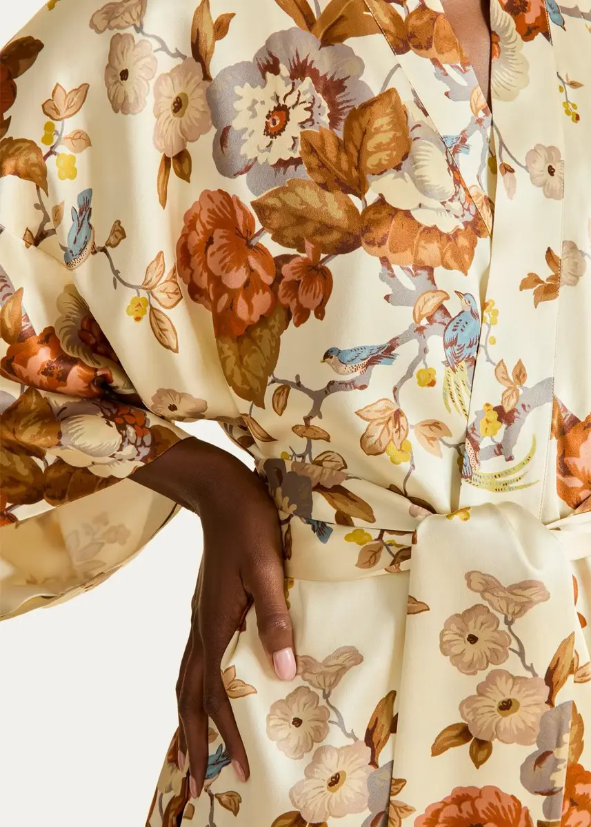 Olivia von Halle Queenie Floral-Print Silk Robe | Thumbnail 4 Olivia von Halle Queenie Floral-Print Silk Robe | Thumbnail 4