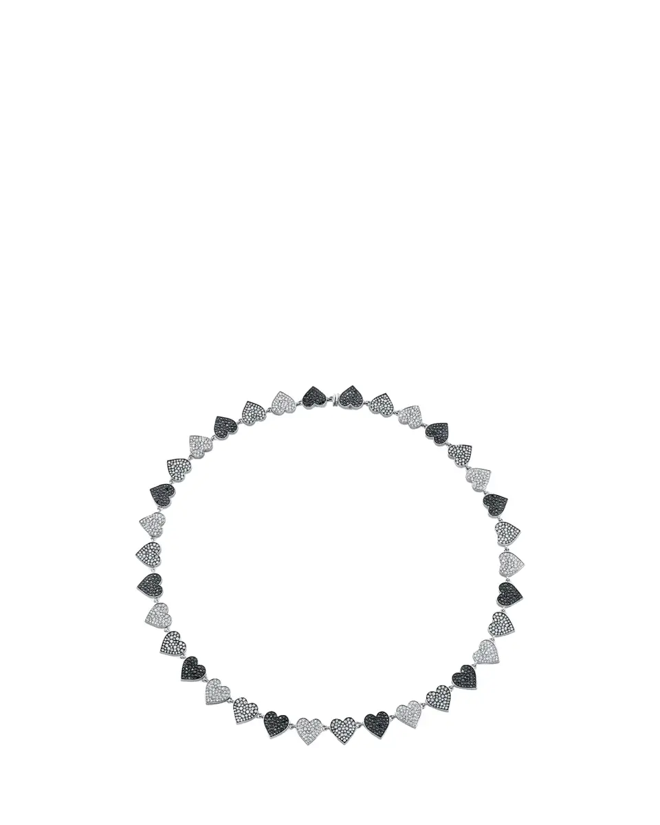 Sydney Evan 14K White Gold & 13.60 TCW Black & White Diamond Heart Necklace | Thumbnail 2 Sydney Evan 14K White Gold & 13.60 TCW Black & White Diamond Heart Necklace | Thumbnail 2