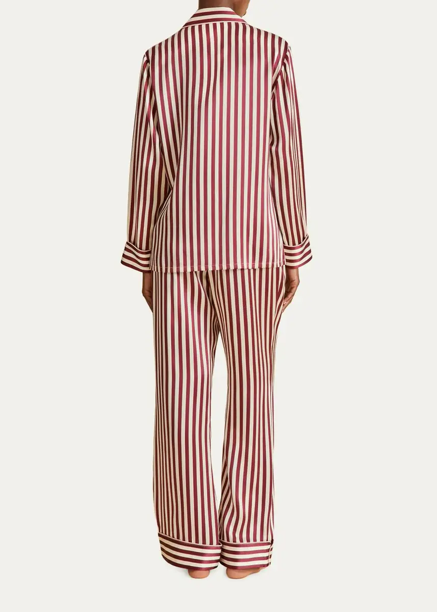 Olivia von Halle Lila Striped Silk Pajama Set | Thumbnail 3