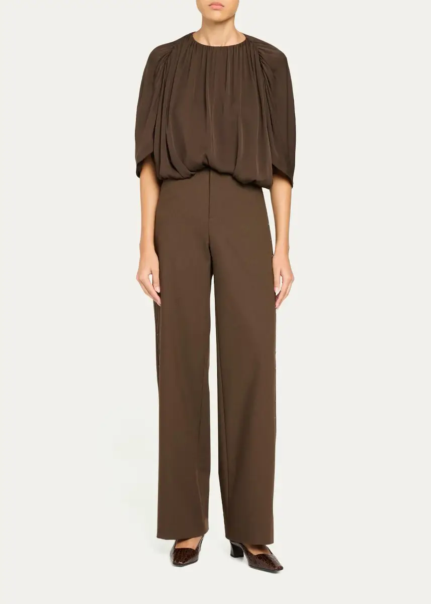 Vince Studded Mid-Rise Wide-Leg Trousers | Thumbnail 2 Vince Studded Mid-Rise Wide-Leg Trousers | Thumbnail 2