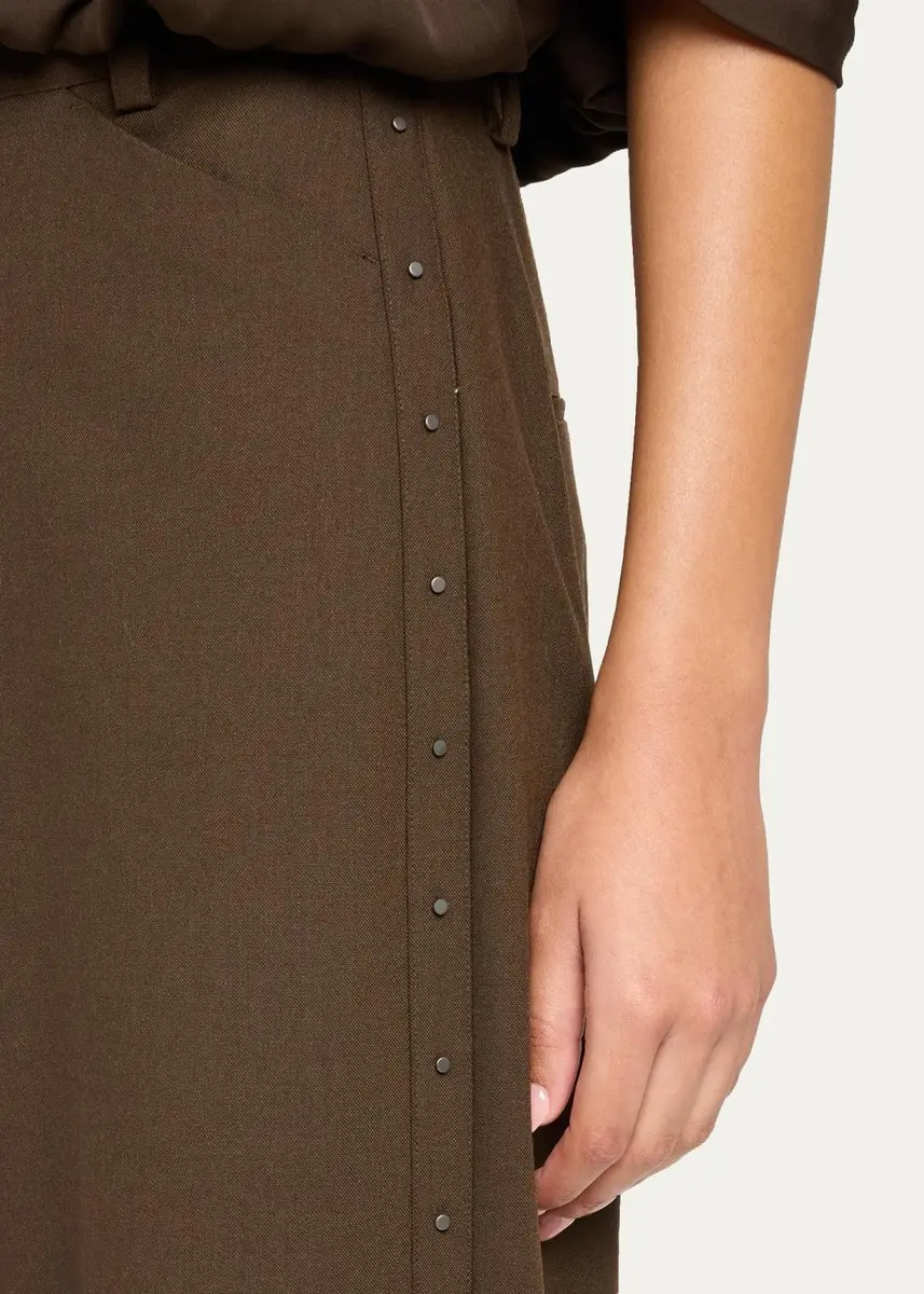 Vince Studded Mid-Rise Wide-Leg Trousers | Thumbnail 5 Vince Studded Mid-Rise Wide-Leg Trousers | Thumbnail 5