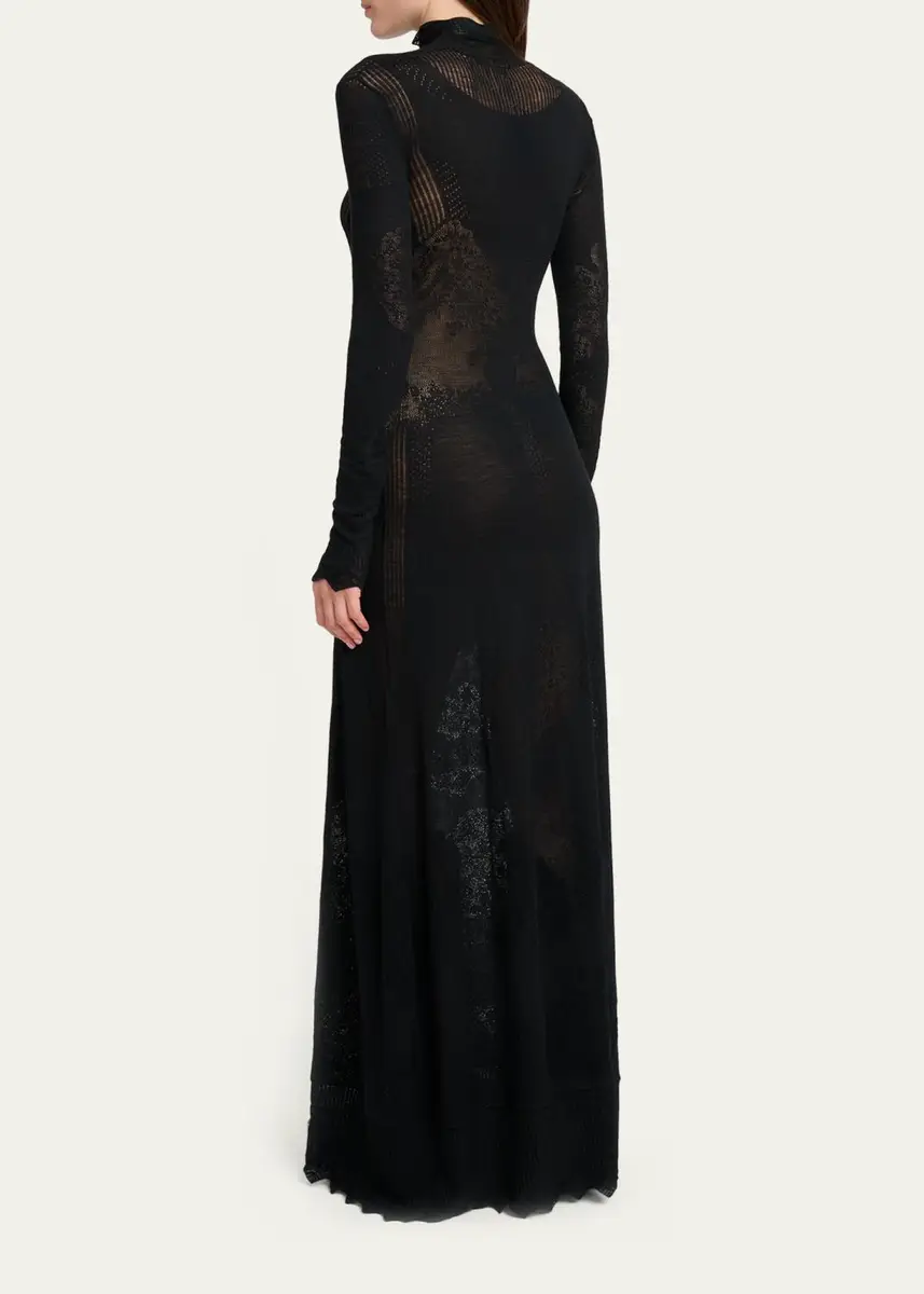 Gabriela Hearst Solace Wool Lace Knit Long-Sleeve Maxi Dress | Thumbnail 3 Gabriela Hearst Solace Wool Lace Knit Long-Sleeve Maxi Dress | Thumbnail 3