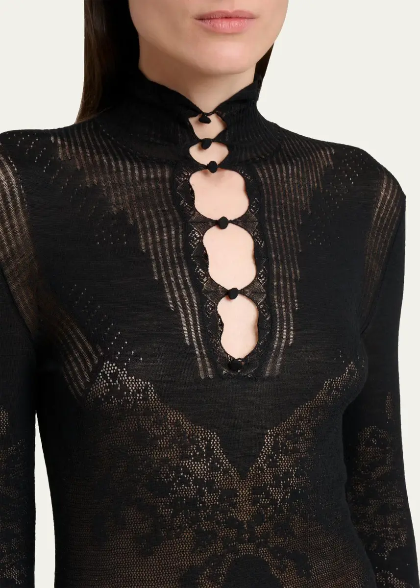 Gabriela Hearst Solace Wool Lace Knit Long-Sleeve Maxi Dress | Thumbnail 5 Gabriela Hearst Solace Wool Lace Knit Long-Sleeve Maxi Dress | Thumbnail 5